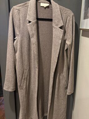MELLODAY Light Taupe Open-Front Women's Cardigan